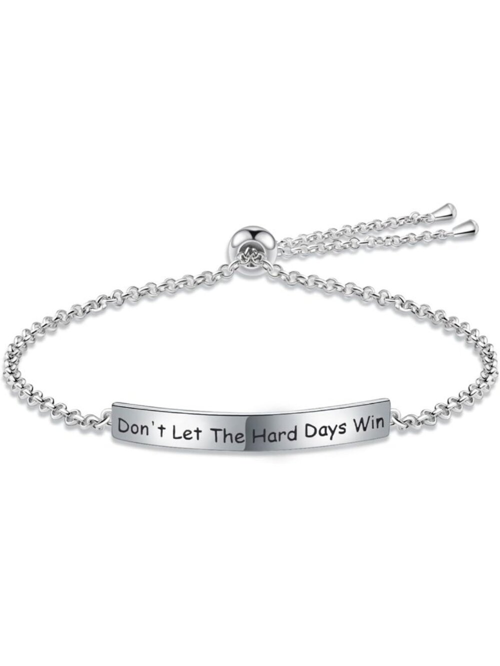 Adjustable S925 Inspirational Bracelet for Men & Women - Engraved Gift Idea